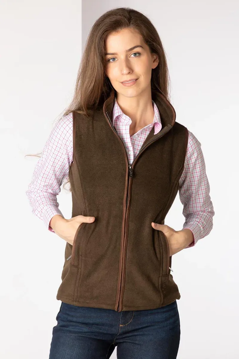 Rydale Ladies Huggate Premium Fleece Waistcoat Bark