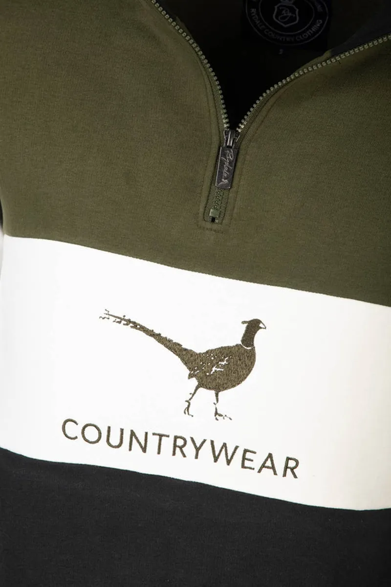 Rydale Mens Byland Sweatshirt Pheasant Olive/White/Black-3