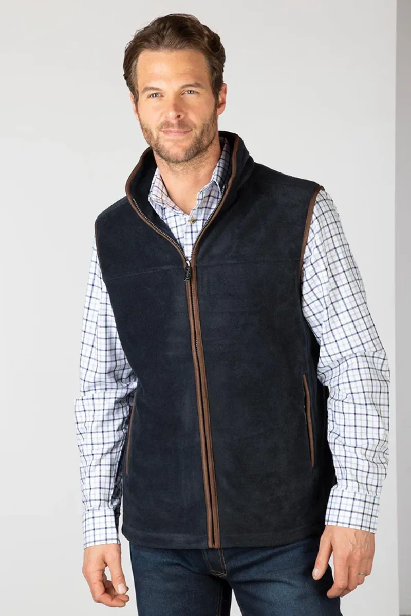 Rydale Mens Huggate Premium Fleece Waistcoat Ink-1