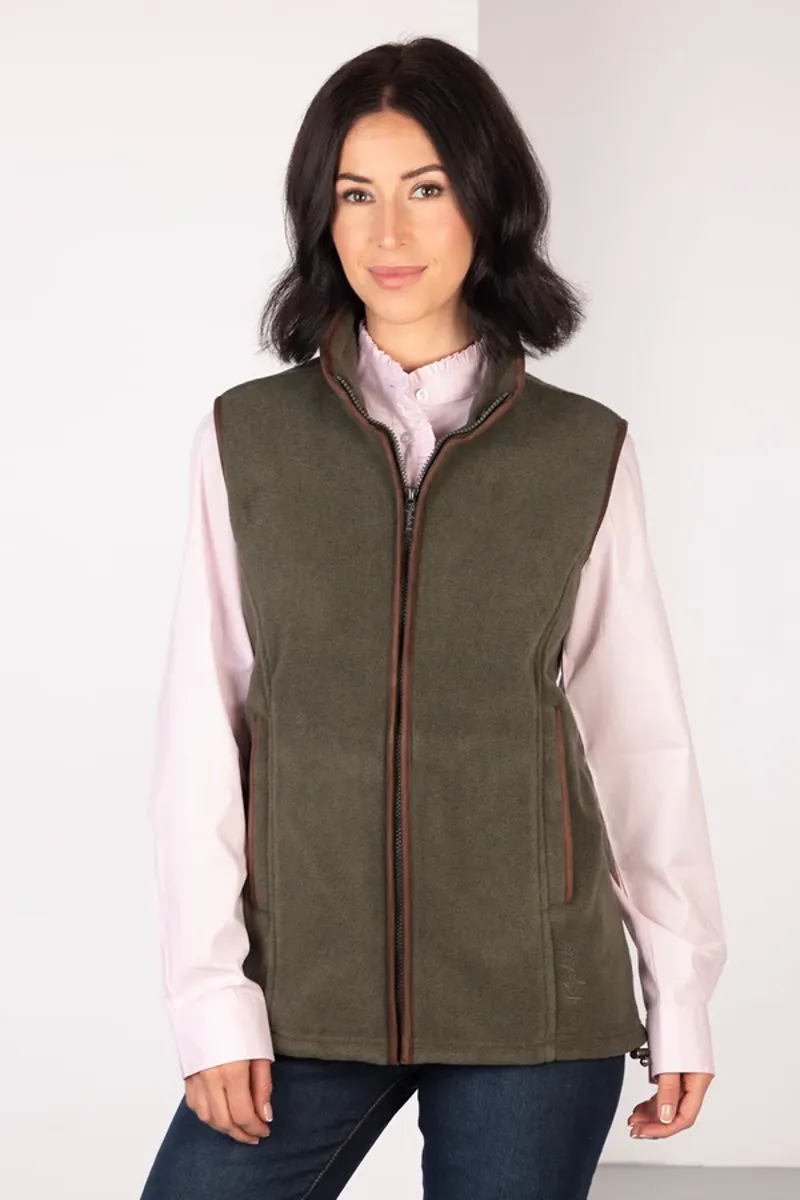 Rydale Ladies Huggate Premium Fleece Waistcoat Khaki-1