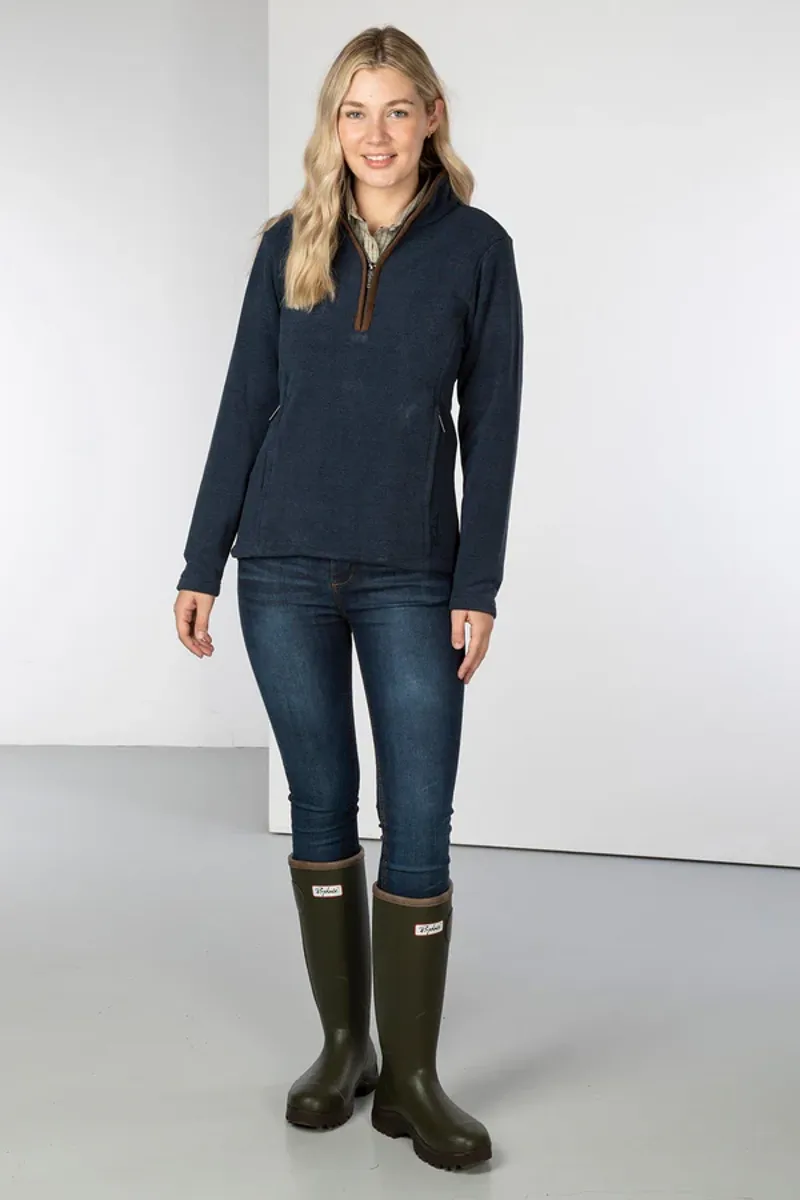 Rydale Ladies Huggate Overhead Fleece Marl Navy-2