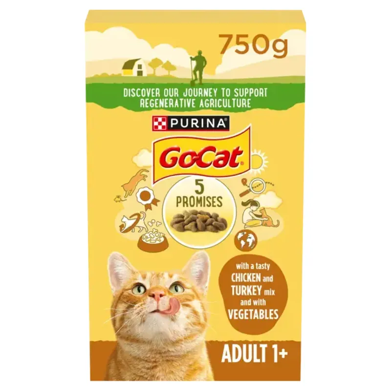 Go-Cat Adult Cat Food Turkey and Veg 750g