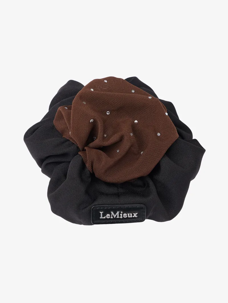 LeMieux Scrunchie with Crystal Hair Net Black/Brown