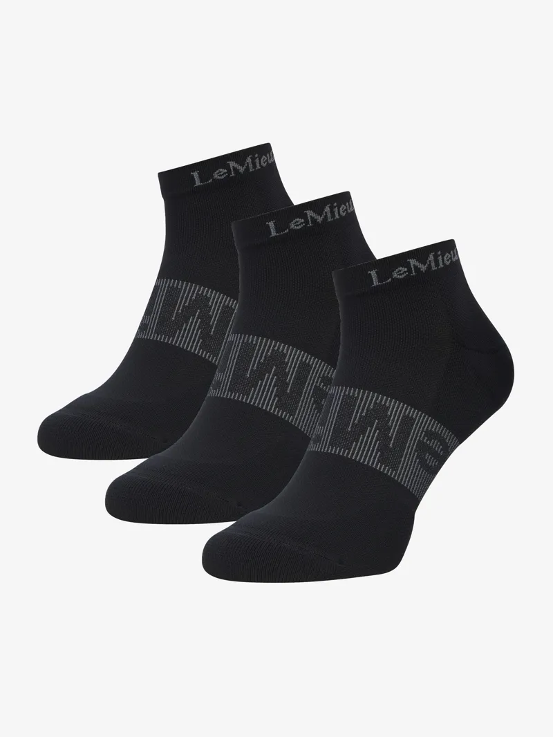 LeMieux Trainer Socks 3 Pack Black