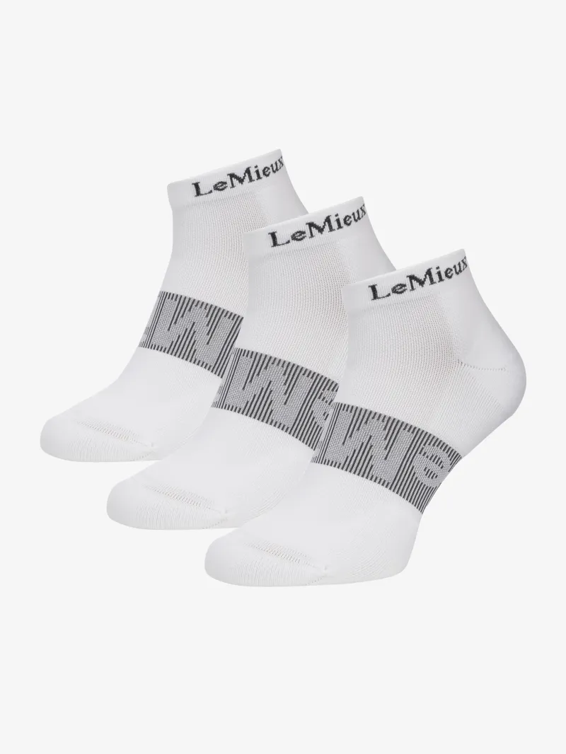 LeMieux Trainer Socks 3 Pack White