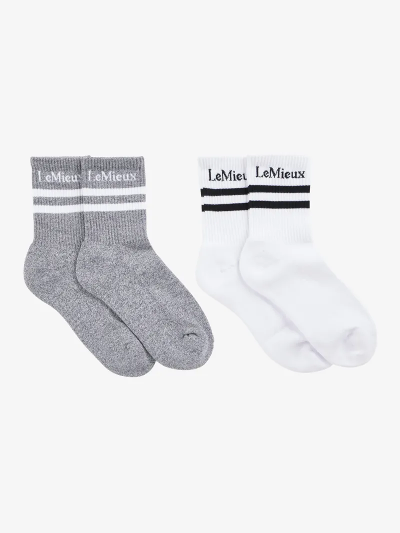 LeMieux Crew Socks 2 Pack White