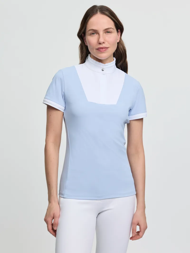 LeMieux Sophia Short Sleeve Pleated Show Shirt Mist-1