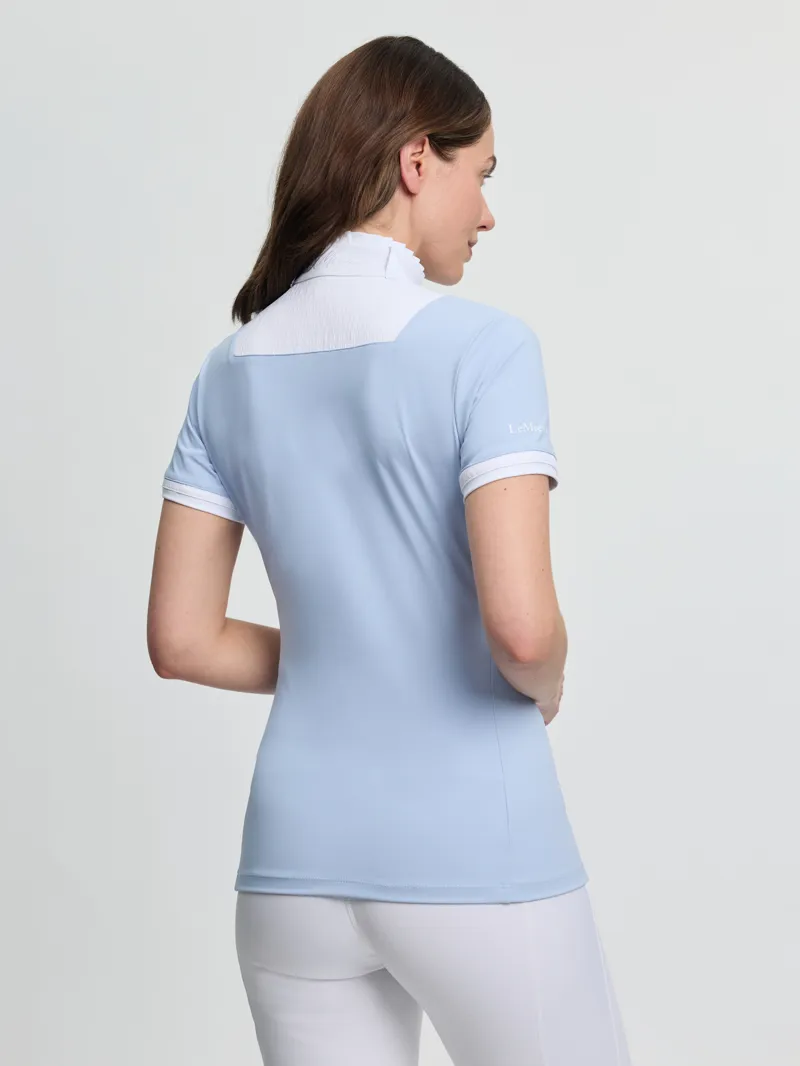 LeMieux Sophia Short Sleeve Pleated Show Shirt Mist-2