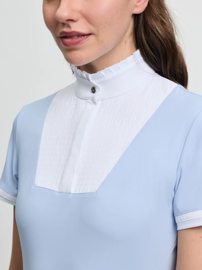 LeMieux Sophia Short Sleeve Pleated Show Shirt Mist-3