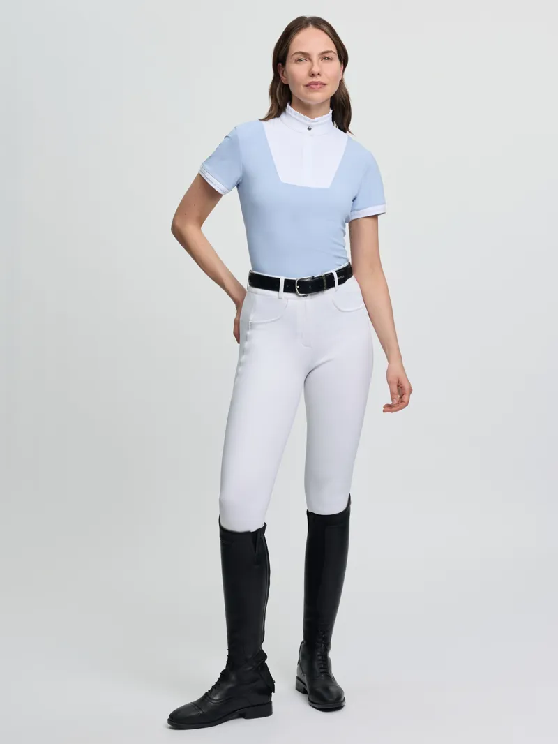 LeMieux Sophia Short Sleeve Pleated Show Shirt Mist-4