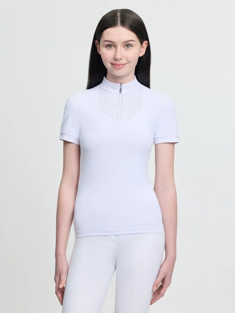 LeMieux Young Rider Brilliance Livvy Short Sleeve Show Shirt White
