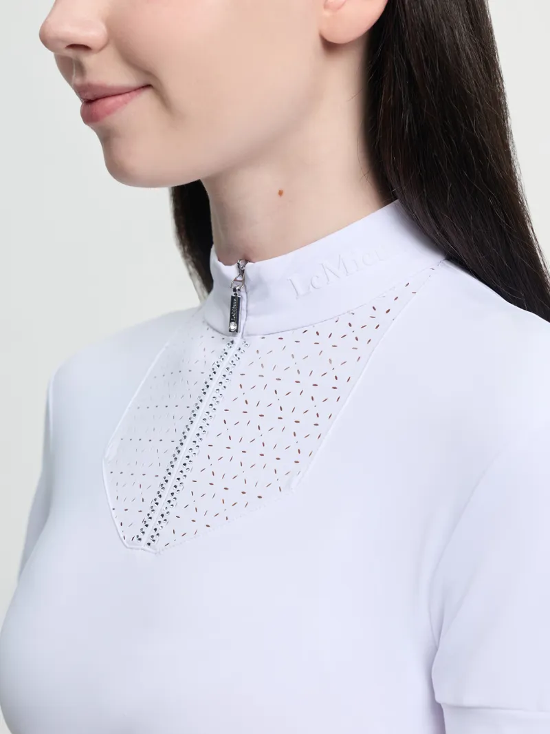 LeMieux Young Rider Brilliance Livvy Short Sleeve Show Shirt White-4