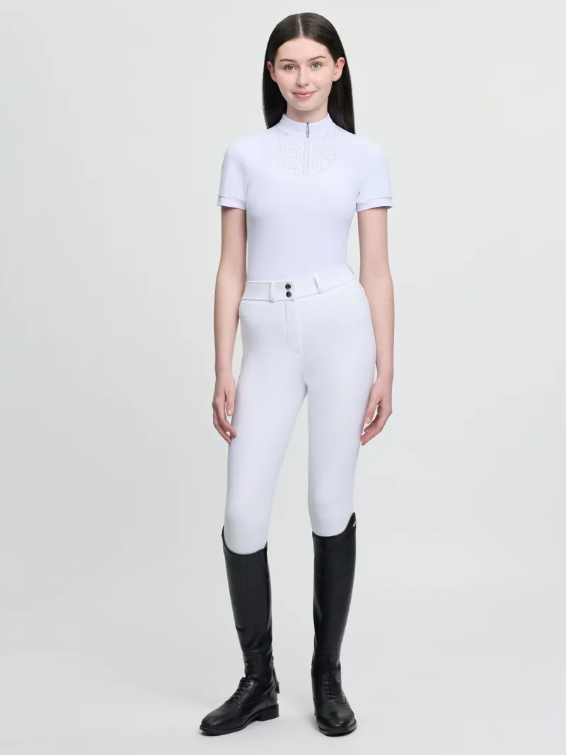 LeMieux Young Rider Brilliance Livvy Short Sleeve Show Shirt White-2