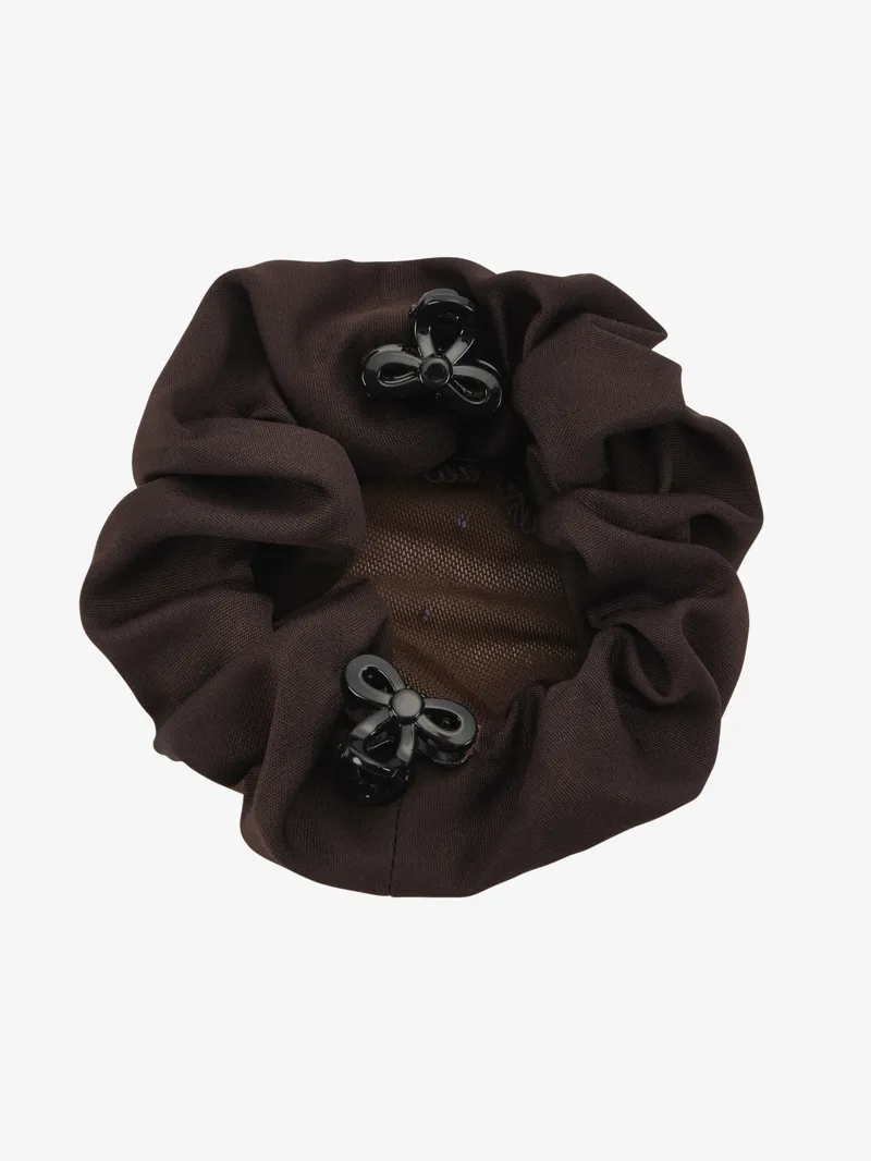 LeMieux Scrunchie with Crystal Hair Net Brown/Brown-1
