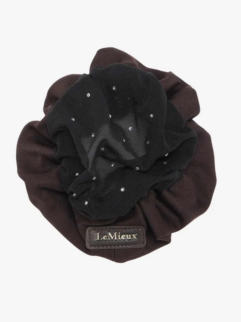 LeMieux Scrunchie with Crystal Hair Net Brown/Black
