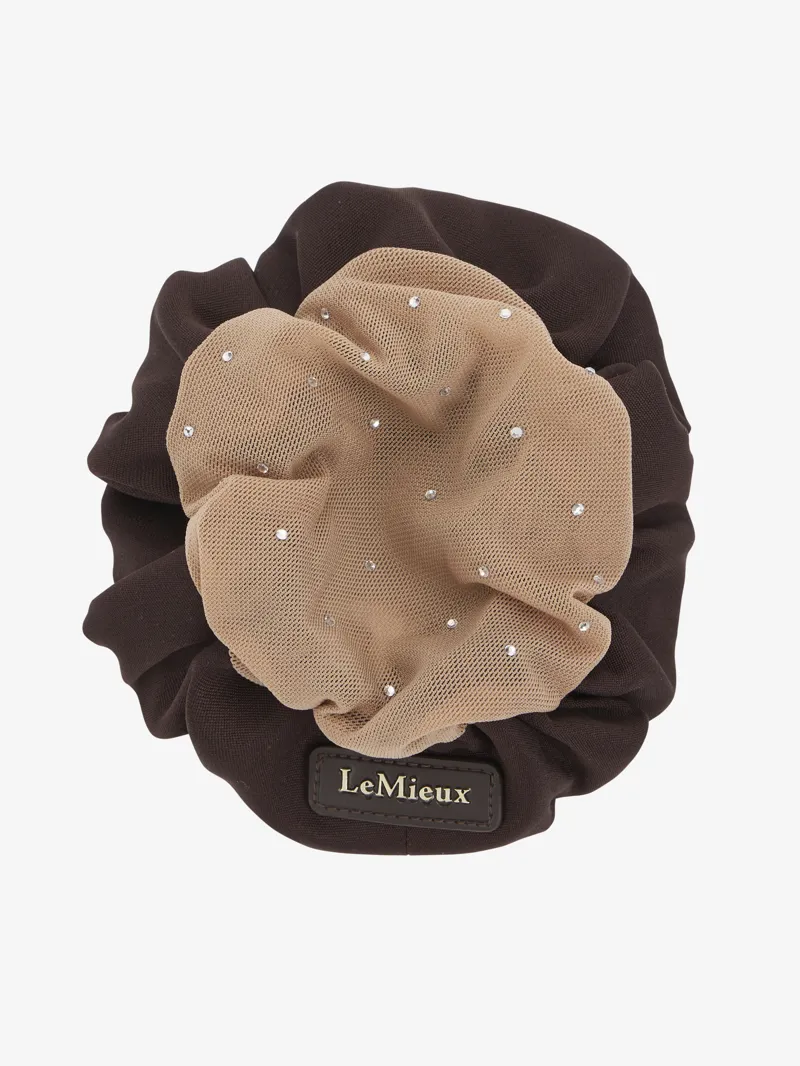 LeMieux Scrunchie with Crystal Hair Net Brown/Blonde