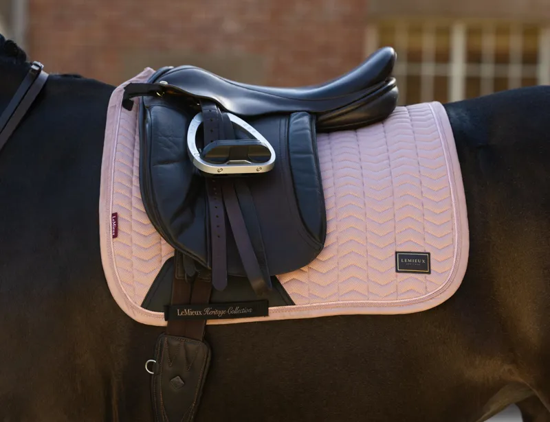 LeMieux Heritage Herringbone Dressage Square Wild Rose-1