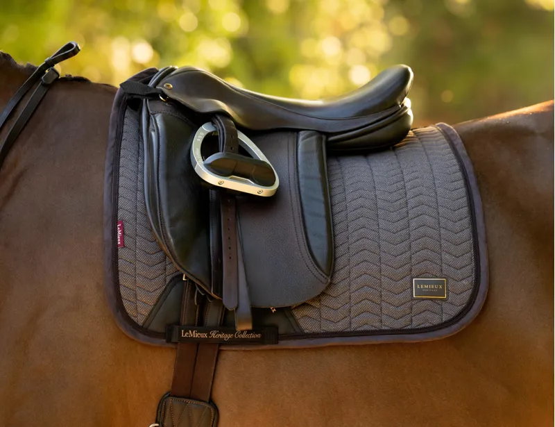 LeMieux Heritage Herringbone Dressage Square Cocoa-1