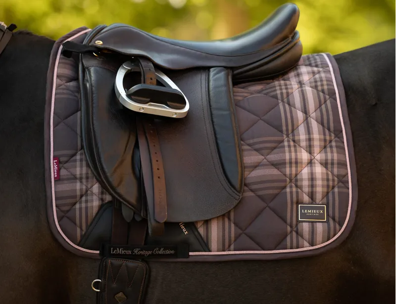 LeMieux Heritage Check Dressage Square Cocoa-1