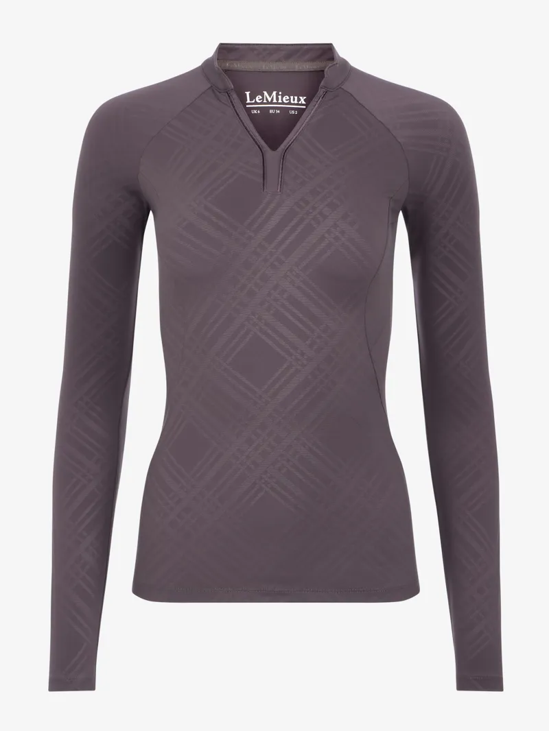 LeMieux Heritage Check Long Sleeve Base Layer Cocoa