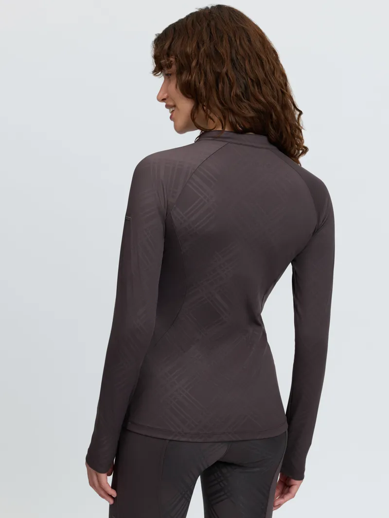 LeMieux Heritage Check Long Sleeve Base Layer Cocoa-2