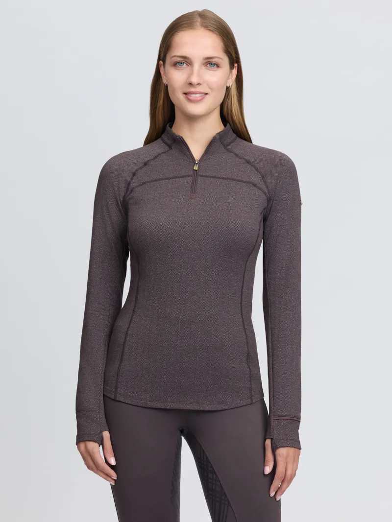 LeMieux Heritage Herringbone Base Layer Cocoa-1