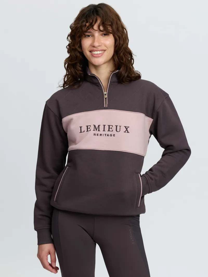 LeMieux Heritage Quarter Zip Sweat Cocoa-1