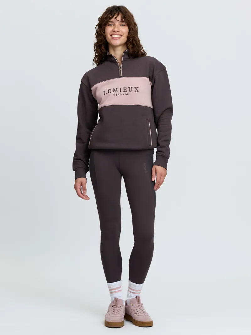 LeMieux Heritage Quarter Zip Sweat Cocoa-3