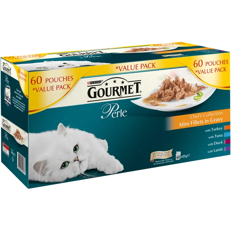 Gourmet Perle Chefs Collection in Gravy Pouches 60x85g