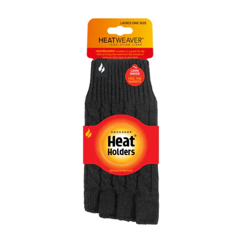 Heat Holders Ayla Thermal Fingerless Gloves Black