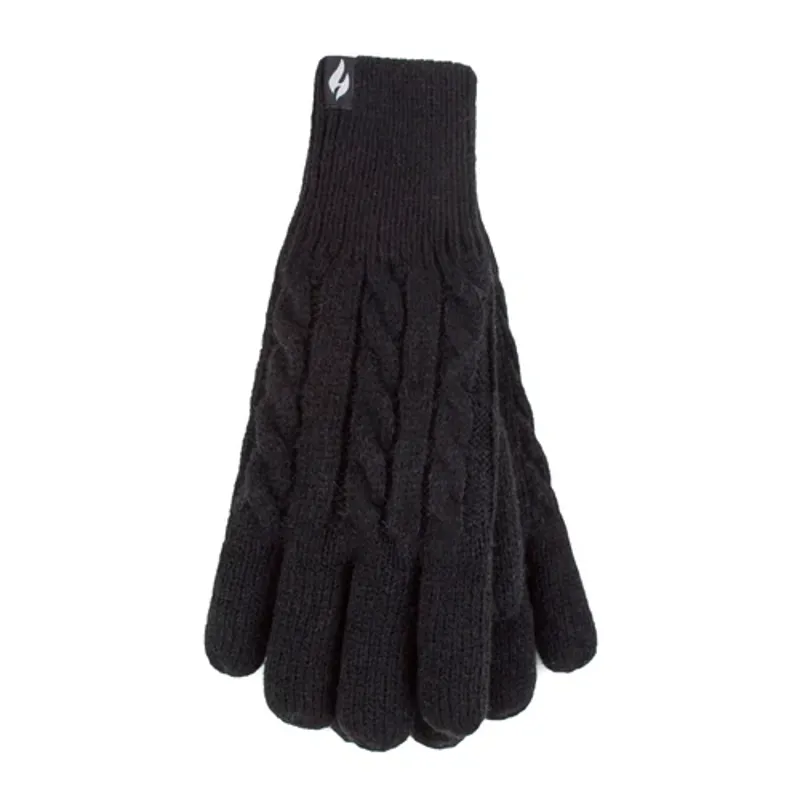 Heat Holders Willow Thermal Cable Gloves Black-1