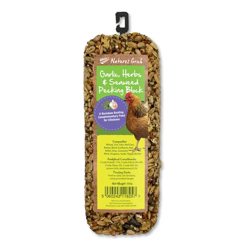 Nature's Grub Garlic and Herbs Pecking Block 330g