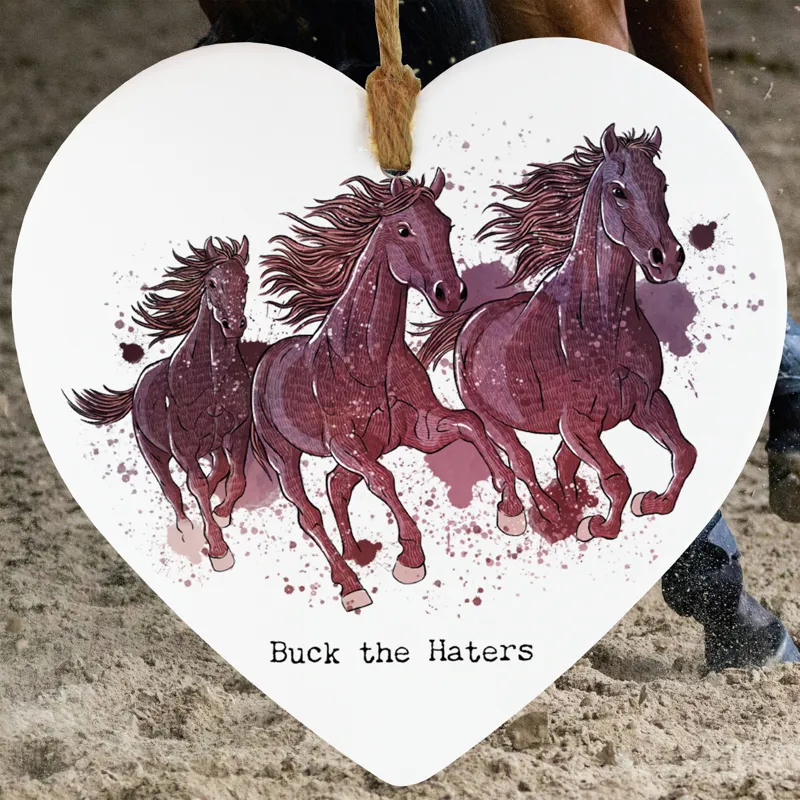 Ceramic Heart Plaque - Buck The Haters