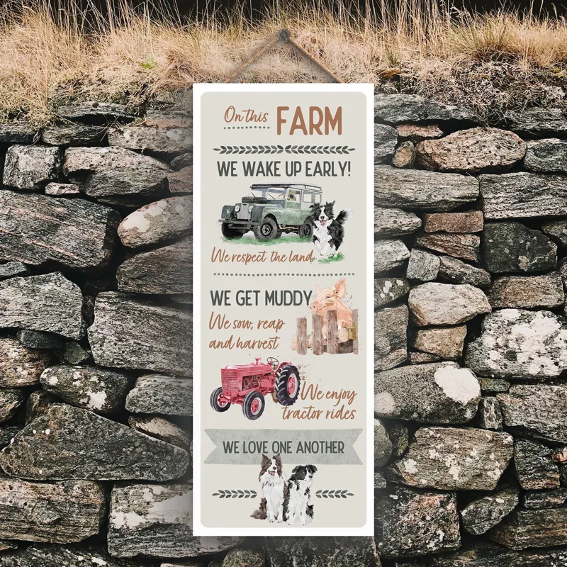 Large Rectangle Plaque - On This Farm
