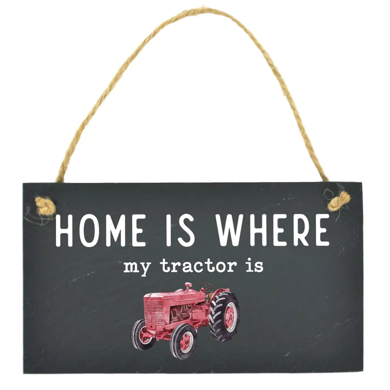 Slate Rectangle Plaque - Home Is Where My Tractor Is