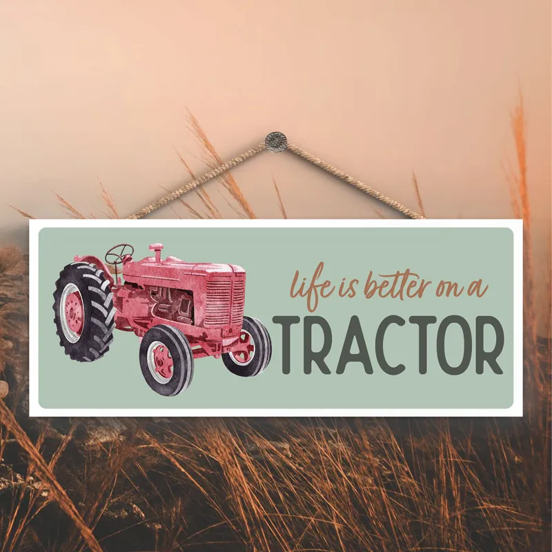 Large Rectangle Plaque - Better On A Tractor