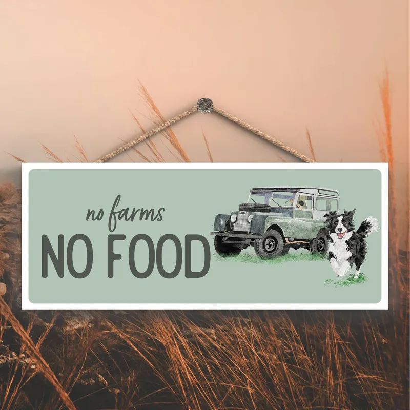 Large Rectangle Plaque - No Farms No Food