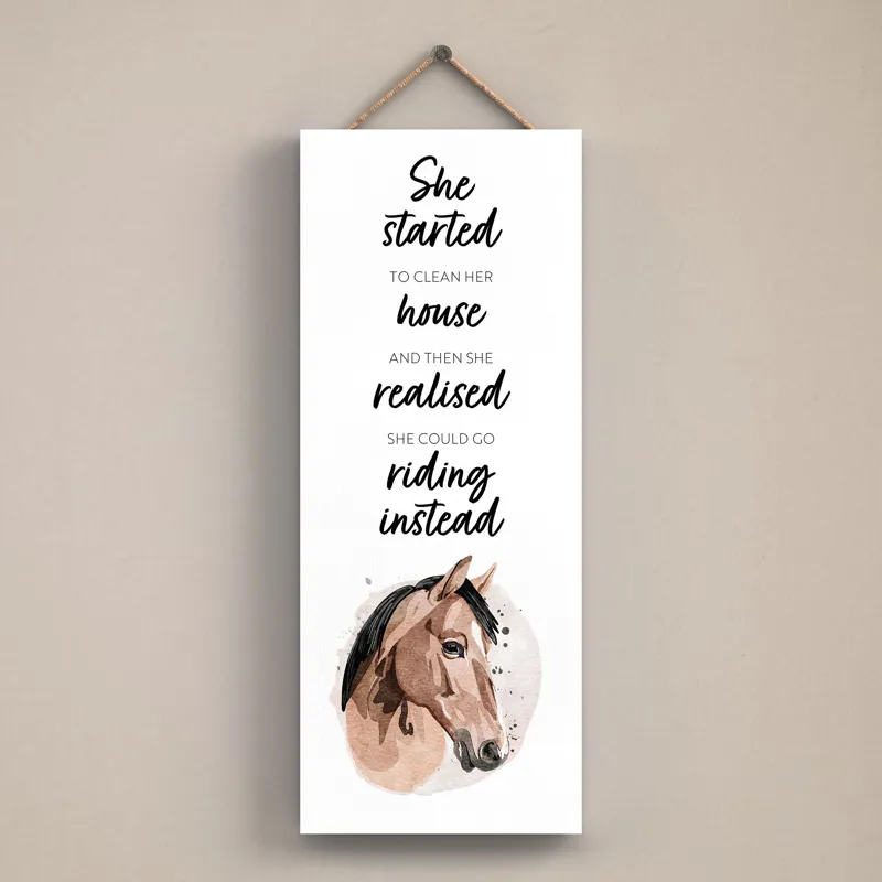 Large Rectangle Plaque - Riding Instead