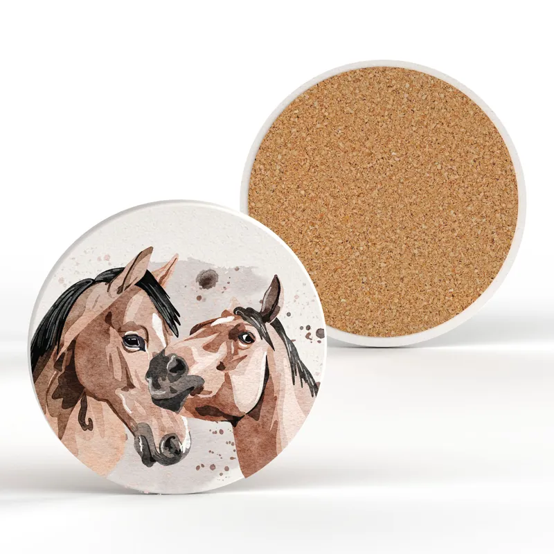 Ceramic Coaster - Horse Pair