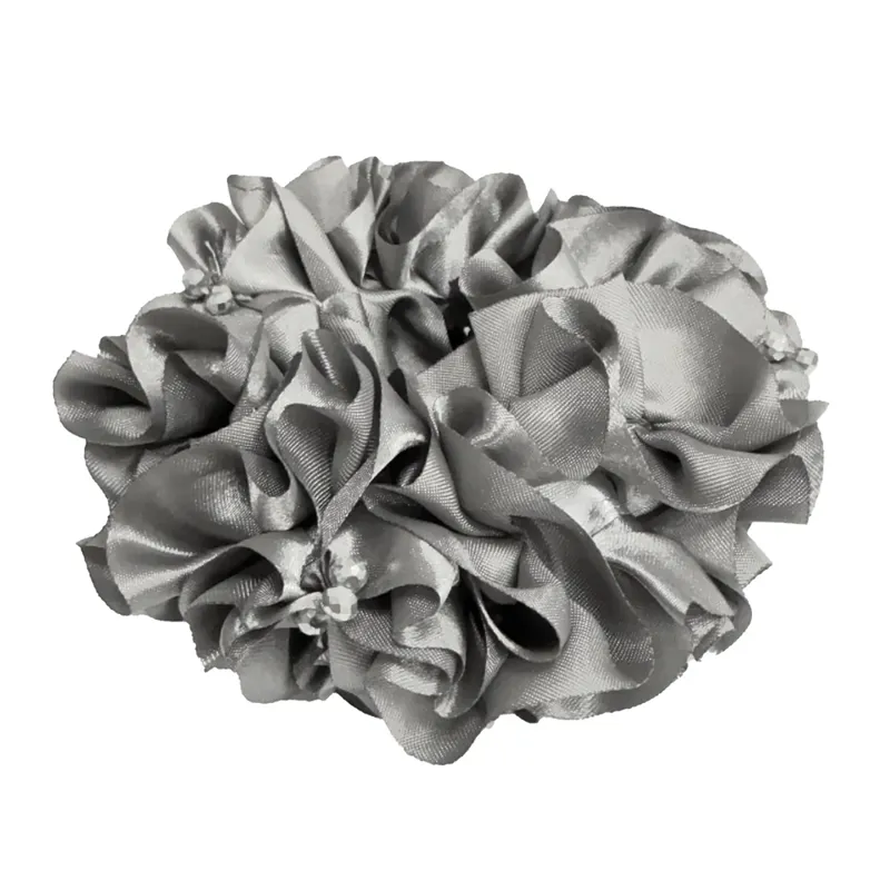 Equetech Rosette Crystal Hair Scrunchie Grey