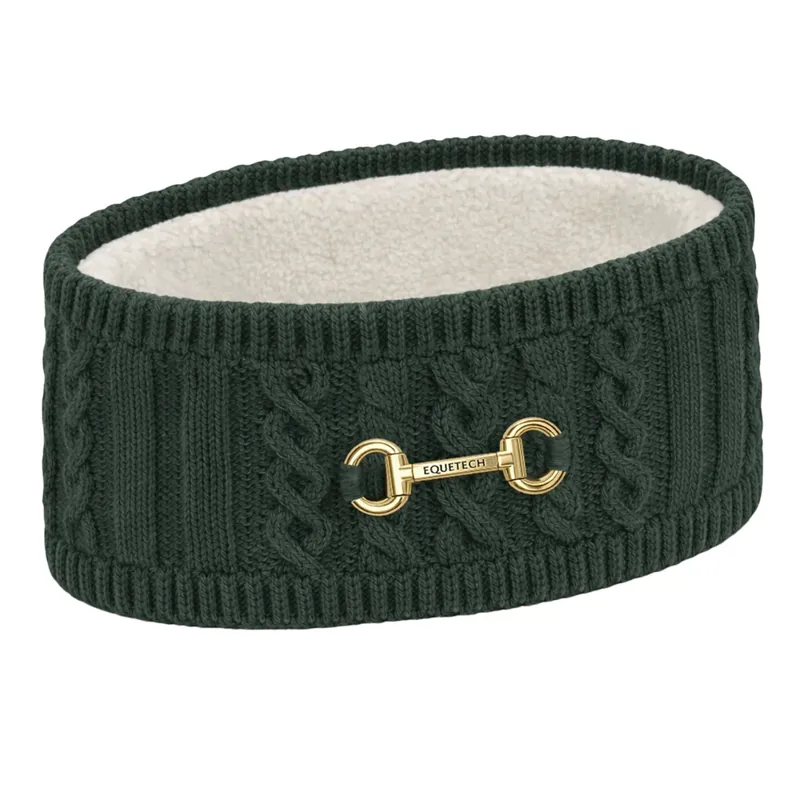 Equetech Reknit Cable Bit Knit Headband Alpine Green