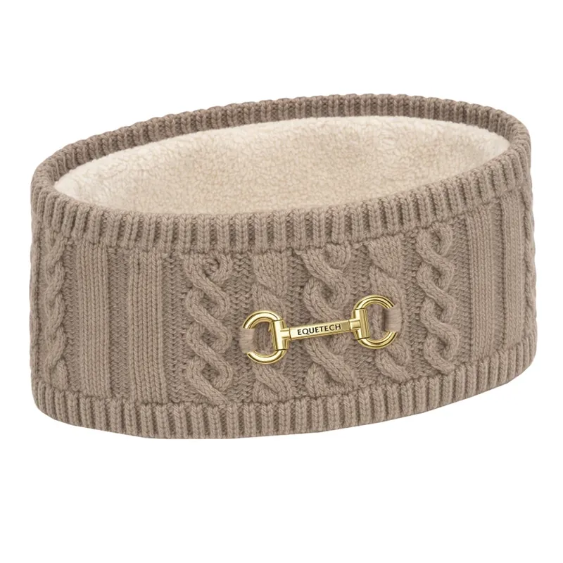 Equetech Reknit Cable Bit Knit Headband Taupe
