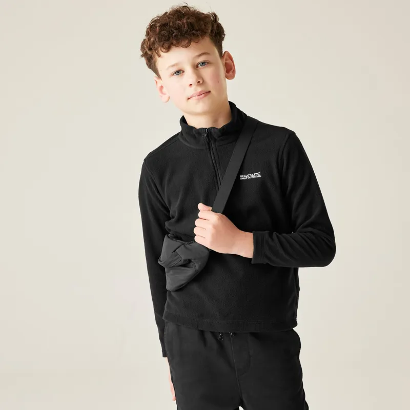 Regatta Kids Hot Shot II Half Zip Fleece Black-2
