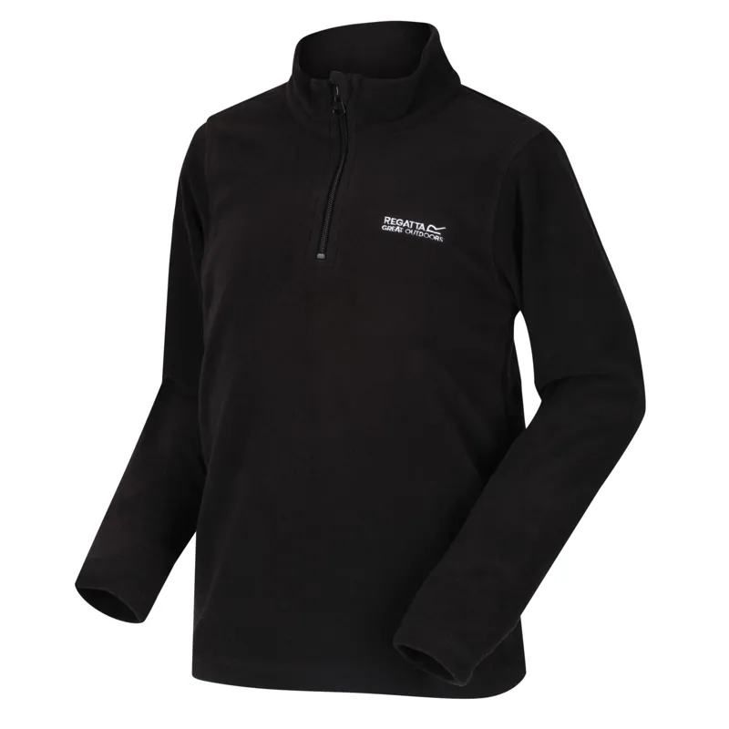 Regatta Kids Hot Shot II Half Zip Fleece Black-1