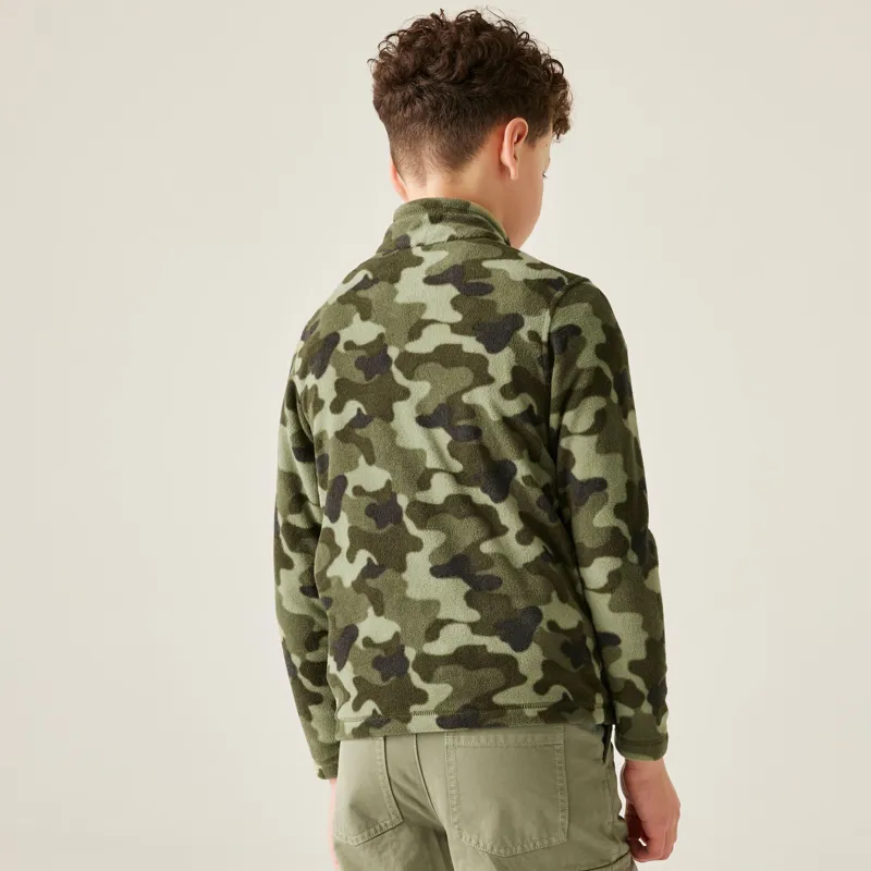Regatta Kids Hot Shot II Half Zip Fleece Olive Night-4