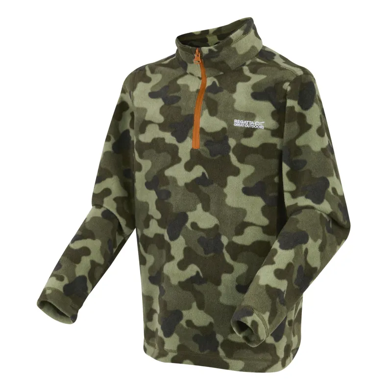 Regatta Kids Hot Shot II Half Zip Fleece Olive Night-2