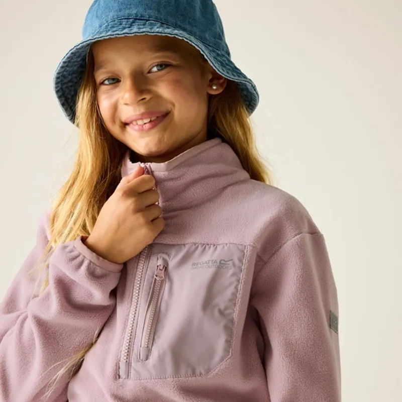 Regatta Kids Frankie Half Zip Fleece Powder Lilac-2