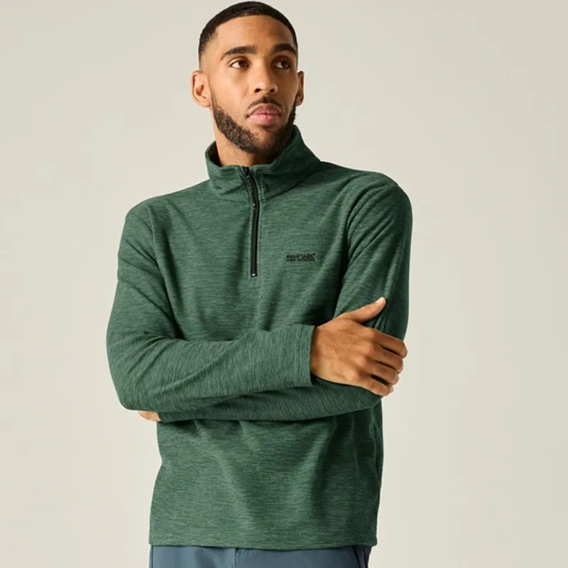 Regatta Mens Thompson Fleece Marl Dark Forest Green-1