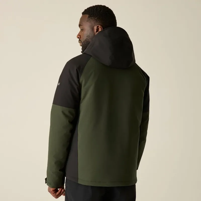 Regatta Mens Highton Stretch Waterproof Insulated Jacket Dark Khaki/Black-2