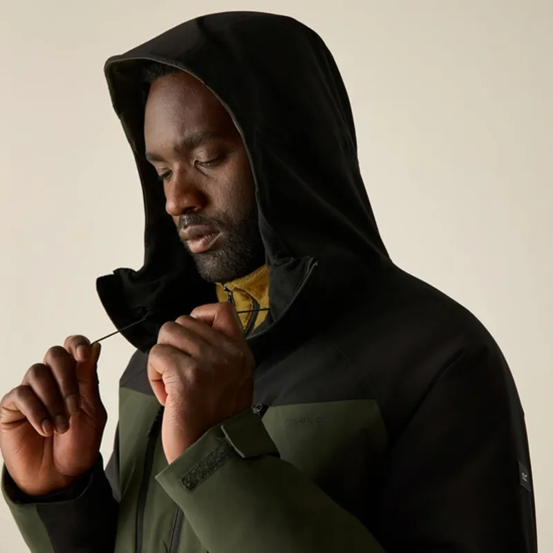 Regatta Mens Highton Stretch Waterproof Insulated Jacket Dark Khaki/Black-5